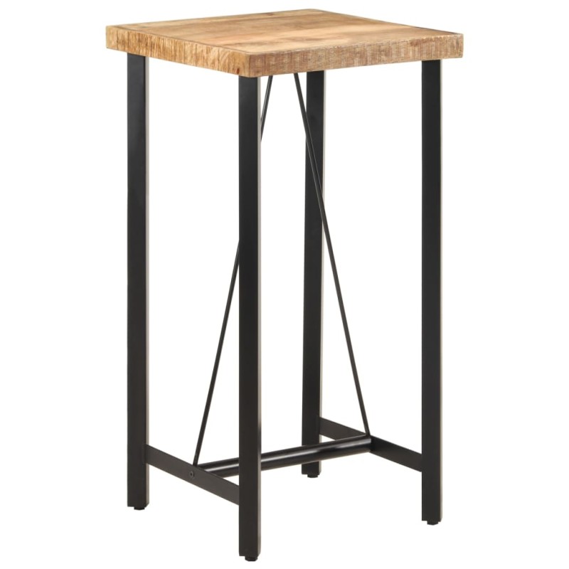 Mesa de bar 55x55x107 cm madeira de mangueira maciça e ferro-Mesas de cozinha e de sala de jantar-Home Retail