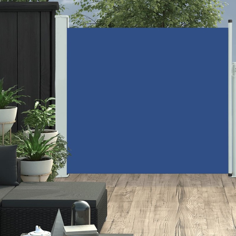 Toldo lateral retrátil para pátio 170x300 cm azul-Guarda-sóis e telas de varanda-Home Retail