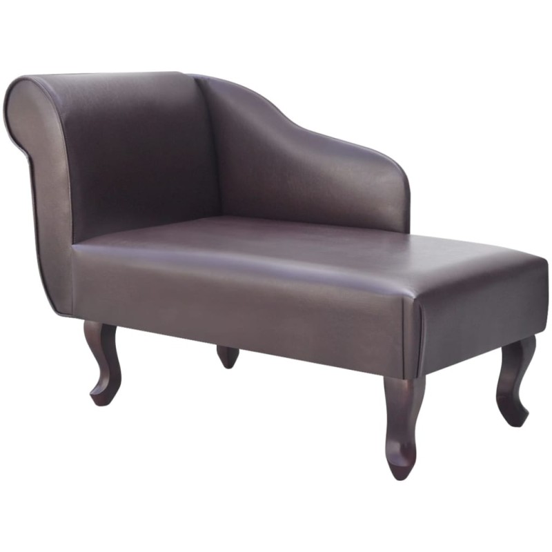 Chaise longue couro artificial castanho-Cadeiras de descanso-Home Retail