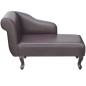 Chaise longue couro artificial castanho