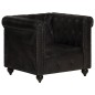 Poltrona chesterfield couro genuíno preto