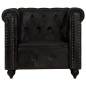 Poltrona chesterfield couro genuíno preto