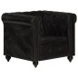 Poltrona chesterfield couro genuíno preto