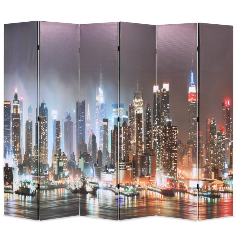 Biombo dobrável Nova Iorque de noite 228x170 cm-Biombos-Home Retail