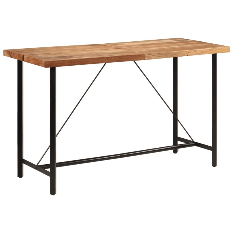 Mesa de bar 180x70x107 cm madeira de acácia maciça e ferro-Mesas de cozinha e de sala de jantar-Home Retail