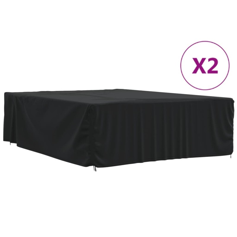 Capas p/ mobília de jardim 2pcs 350x260x90 cm 420D oxford preto-Capas para móveis de jardim-Home Retail