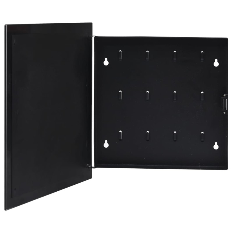 Chaveiro com quadro magnético 35x35x5,5 cm preto-Cofres-Home Retail