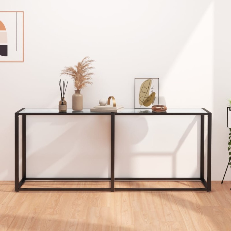 Mesa consola transparente 180x35x75,5 cm vidro temperado-Mesas de apoio-Home Retail