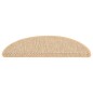 Tapetes escada adesivos aspeto sisal 15pcs 56x17x3cm bege-claro