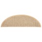 Tapetes escada adesivos aspeto sisal 15pcs 56x17x3cm bege-claro