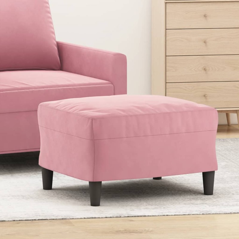 Apoio de pés 60x50x41 cm veludo rosa-Pufes-Home Retail