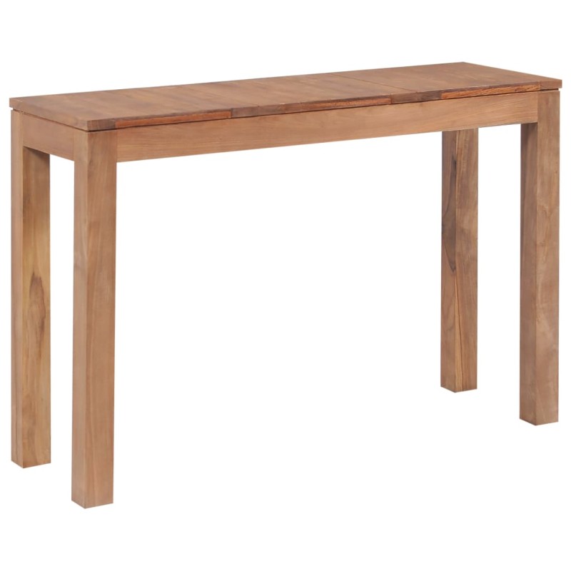 Mesa consola em teca maciça com acabamento natural 110x35x76 cm-Mesas de apoio-Home Retail