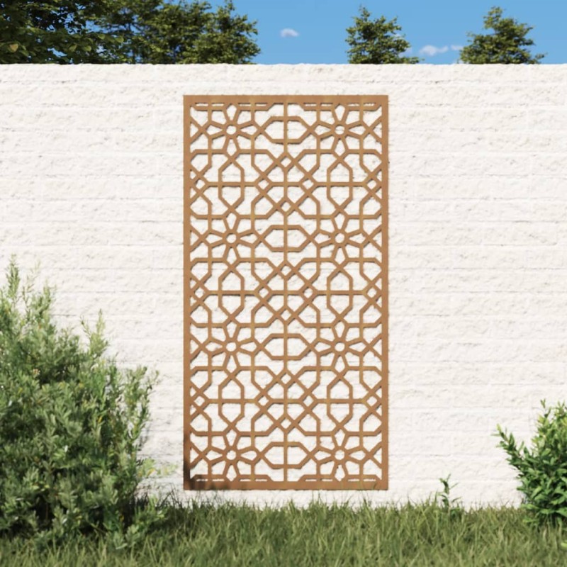 Decoração p/ muro de jardim 105x55 cm aço corten design árabe-Pósteres, quadros e artes visuais-Home Retail