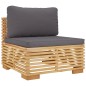 11 pcs conjunto lounge jardim c/ almofadões madeira teca maciça