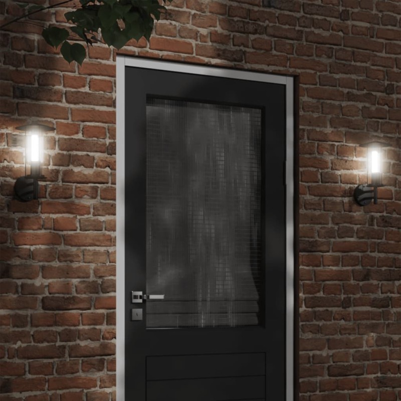 Candeeiro de parede para exterior aço inoxidável preto-Iluminação de exterior-Home Retail