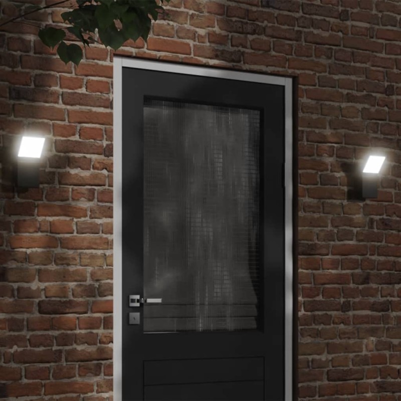 Candeeiro de parede LED para exterior alumínio fundido preto-Iluminação de exterior-Home Retail