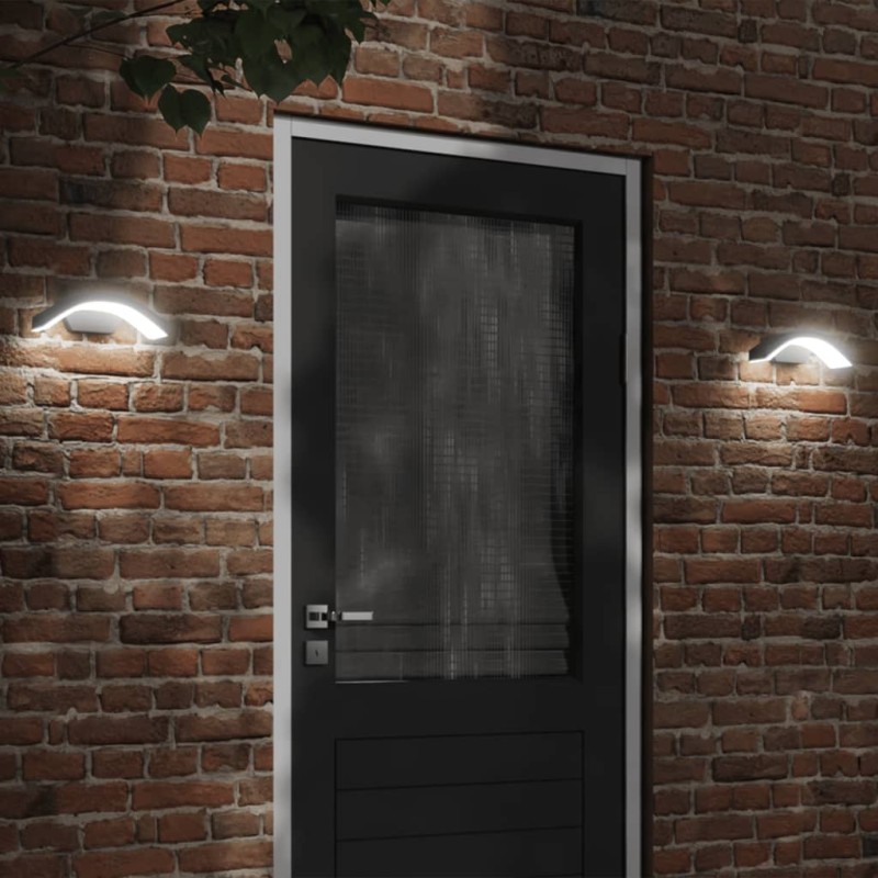 Candeeiros parede LED p/ exterior 2 pcs alumínio fundido preto-Iluminação de exterior-Home Retail