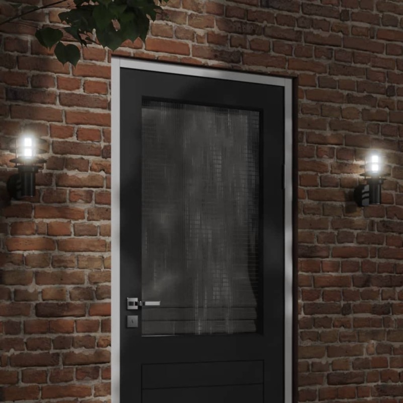 Candeeiro de parede para exterior aço inoxidável preto-Iluminação de exterior-Home Retail