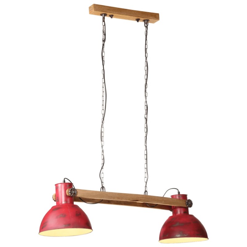 Candeeiro suspenso 25 W 85x28x109 cm E27 vermelho desgastado-Candeeiros-Home Retail