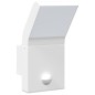 Candeeiro parede LED exterior c/ sensor alumínio fundido branco