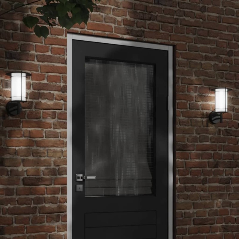 Candeeiro de parede para exterior aço inoxidável preto-Iluminação de exterior-Home Retail