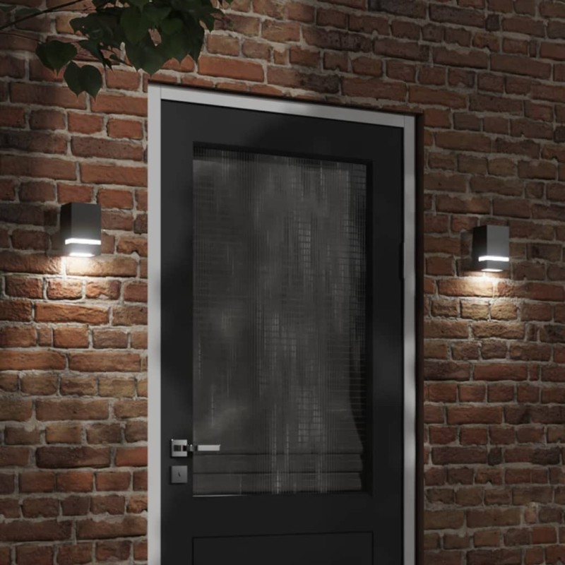 Candeeiro de parede para exterior aço inoxidável preto-Iluminação de exterior-Home Retail