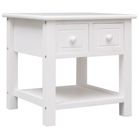 Mesa de apoio 40x40x40 cm madeira de paulownia branco