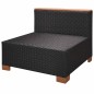 8 pcs conjunto lounge de jardim c/ almofadões vime PE preto