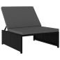 Cadeiras jardim reclináveis 2 pcs com mesa vime PE preto