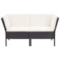 8 pcs conjunto lounge de jardim c/ almofadões vime PE preto