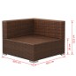 3 pcs conjunto lounge jardim c/ almofadões vime PE castanho