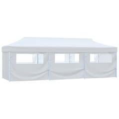 Tenda para festas pop-up dobrável c/ 8 paredes 3x9 m branco