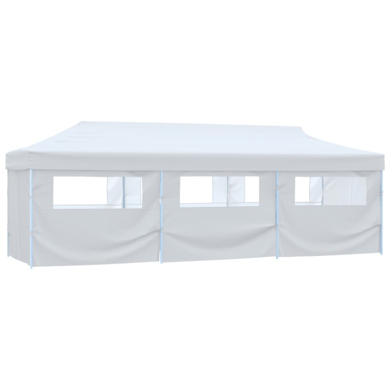 Tenda para festas pop-up dobrável c/ 8 paredes 3x9 m branco-Toldos e gazebos-Home Retail