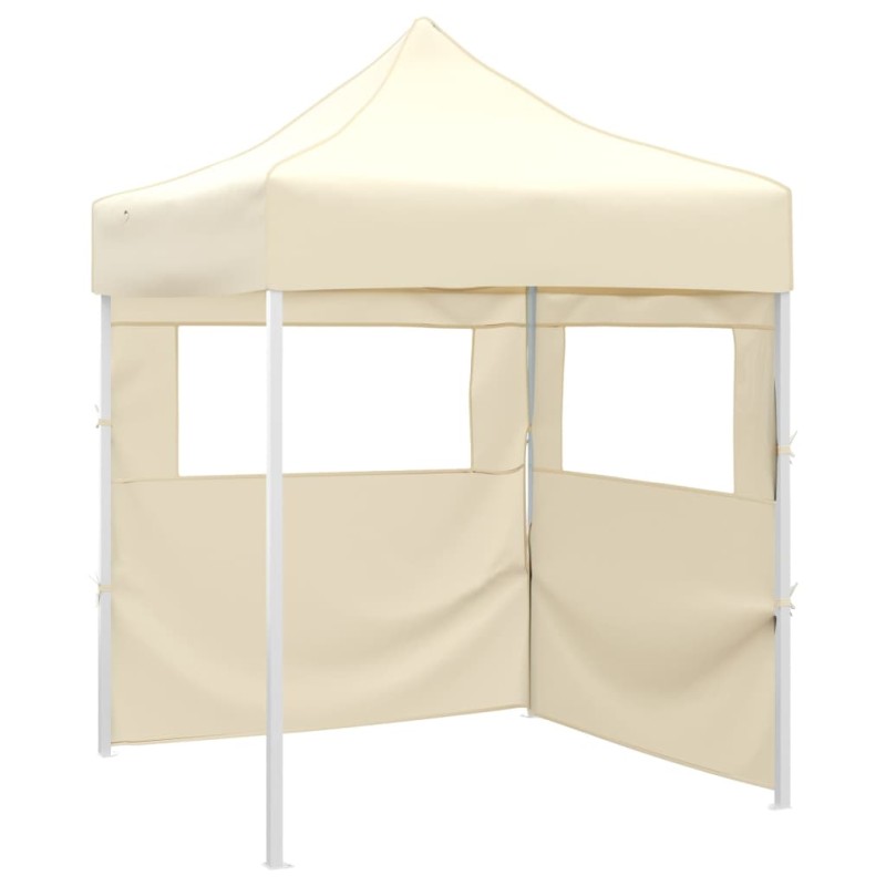 Tenda dobrável profissional festas 2 paredes 2x2 m aço creme-Toldos e gazebos-Home Retail