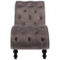 Chaise longue em veludo cinzento