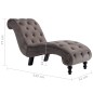 Chaise longue em veludo cinzento