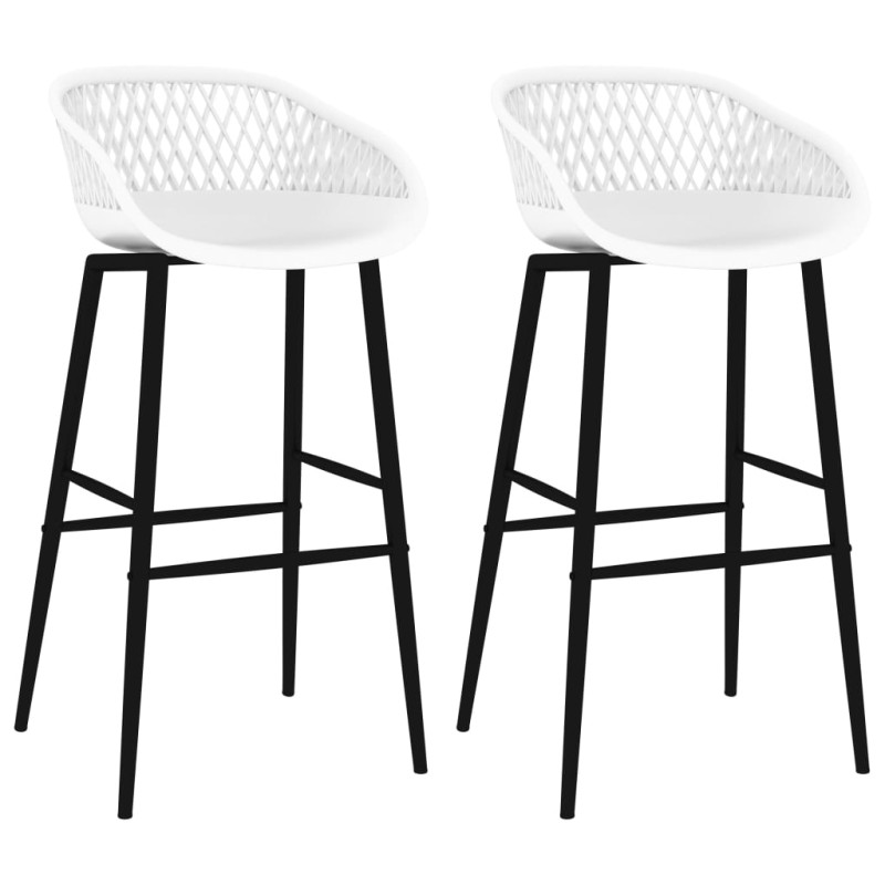 Cadeiras de bar 2 pcs branco-Bancos de bar-Home Retail