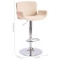 Banco de bar couro artificial creme