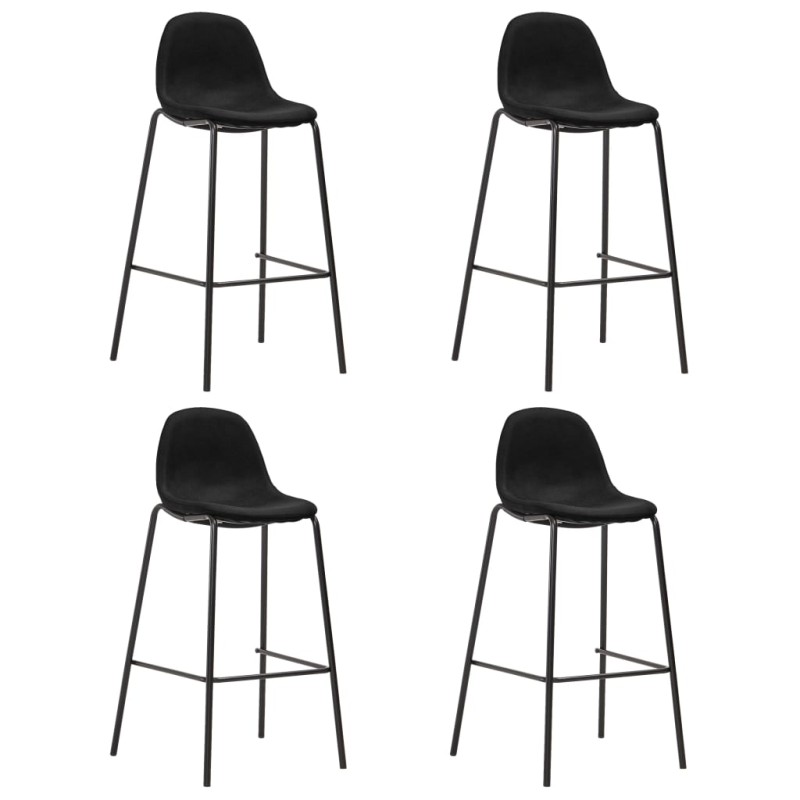 Cadeiras de bar 4 pcs tecido preto-Bancos de bar-Home Retail