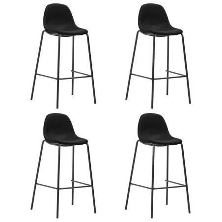 Cadeiras de bar 4 pcs tecido preto