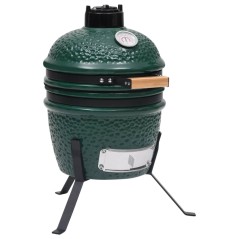 Churrasqueira/defumador Kamado 2-em-1 cerâmica 56 cm verde