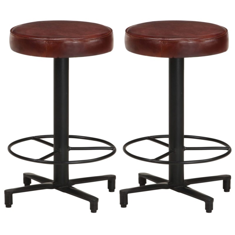 Bancos de bar 2 pcs 52 cm couro genuíno-Bancos de bar-Home Retail