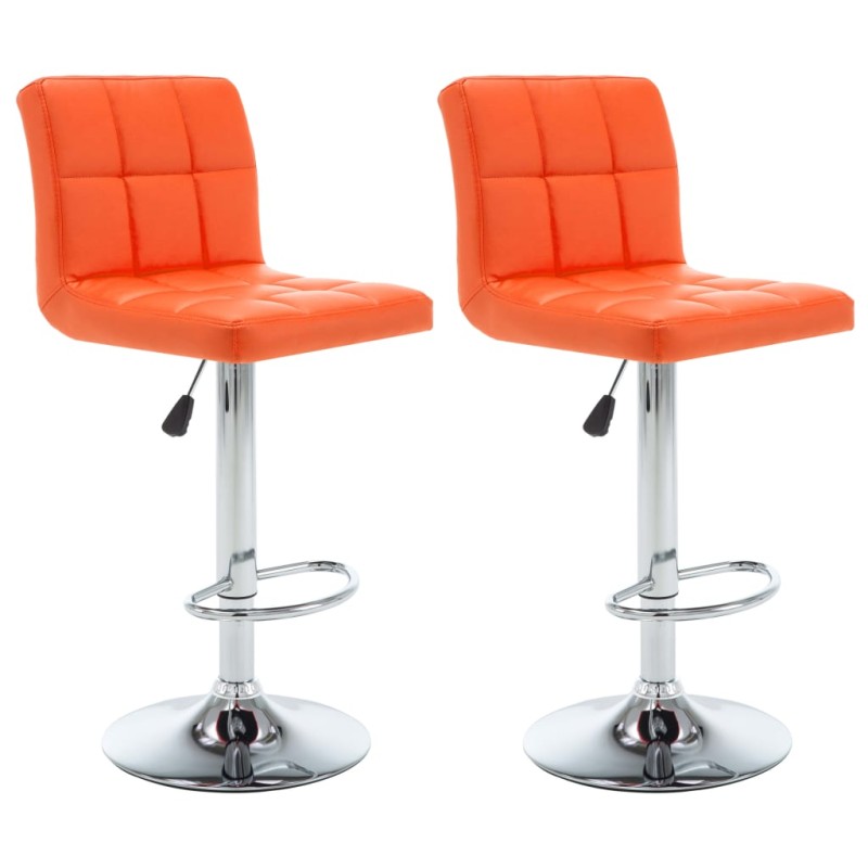 Bancos de bar 2 pcs couro artificial laranja-Bancos de bar-Home Retail