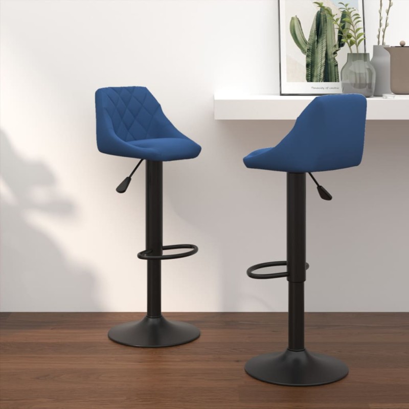 Bancos de bar 2 pcs veludo azul-Bancos de bar-Home Retail