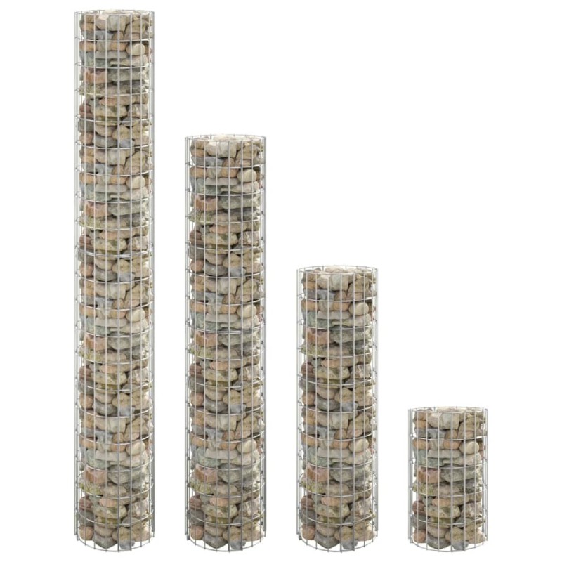 Canteiro elevado/cesto gabião 4 pcs Ø30x50/100/150/200 cm-Vasos e floreiras-Home Retail