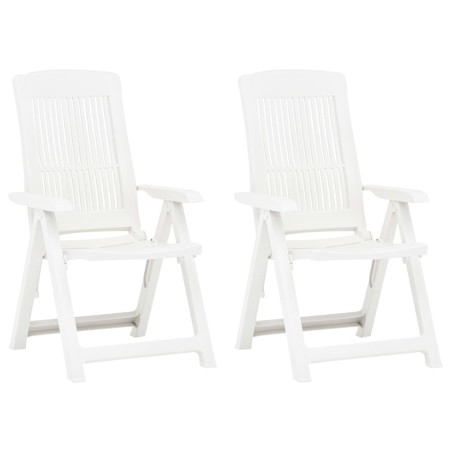 Cadeiras de jardim reclináveis 2 pcs plástico branco