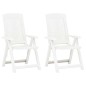 Cadeiras de jardim reclináveis 2 pcs plástico branco