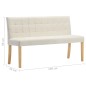 Banco 140 cm veludo cor creme