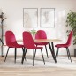 Cadeiras de jantar 4 pcs veludo vermelho tinto