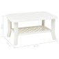 Mesa de centro 90x60x46 cm plástico branco